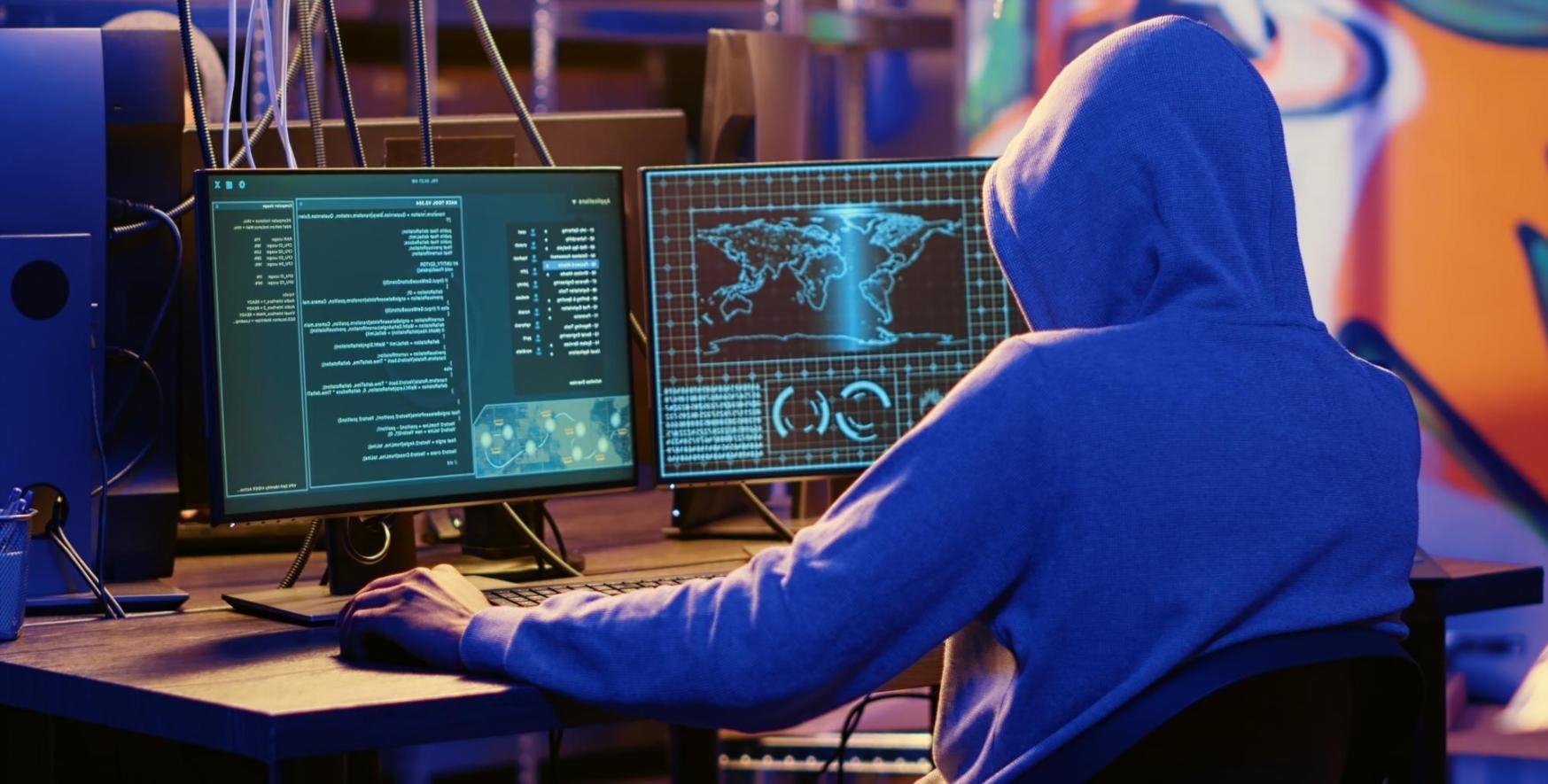 Security infrastructure training environment with server racks and monitoring systems